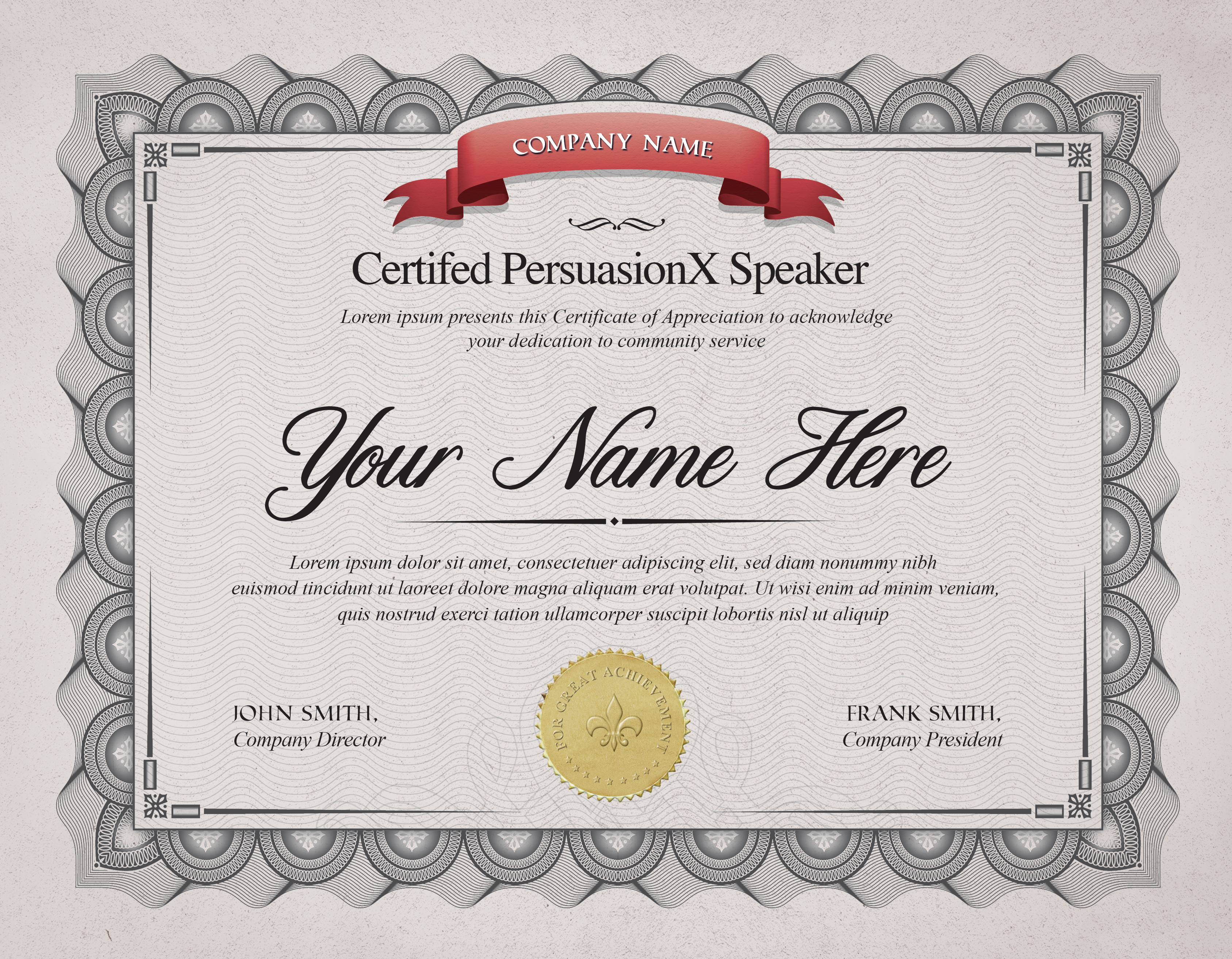 Certificate - US Letter Landscape Certificate - US Letter Landscape